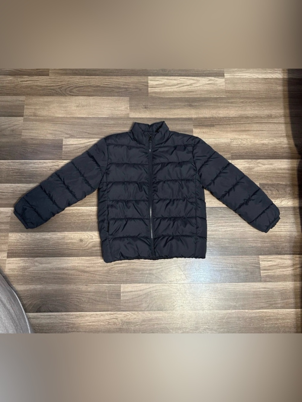 The children’s place Kids Black Puffer Jacket - Lightweight Quilted Coat size m